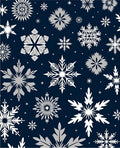 Deep Blue Snowflake Collage Rug