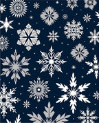 Deep Blue Snowflake Collage Rug