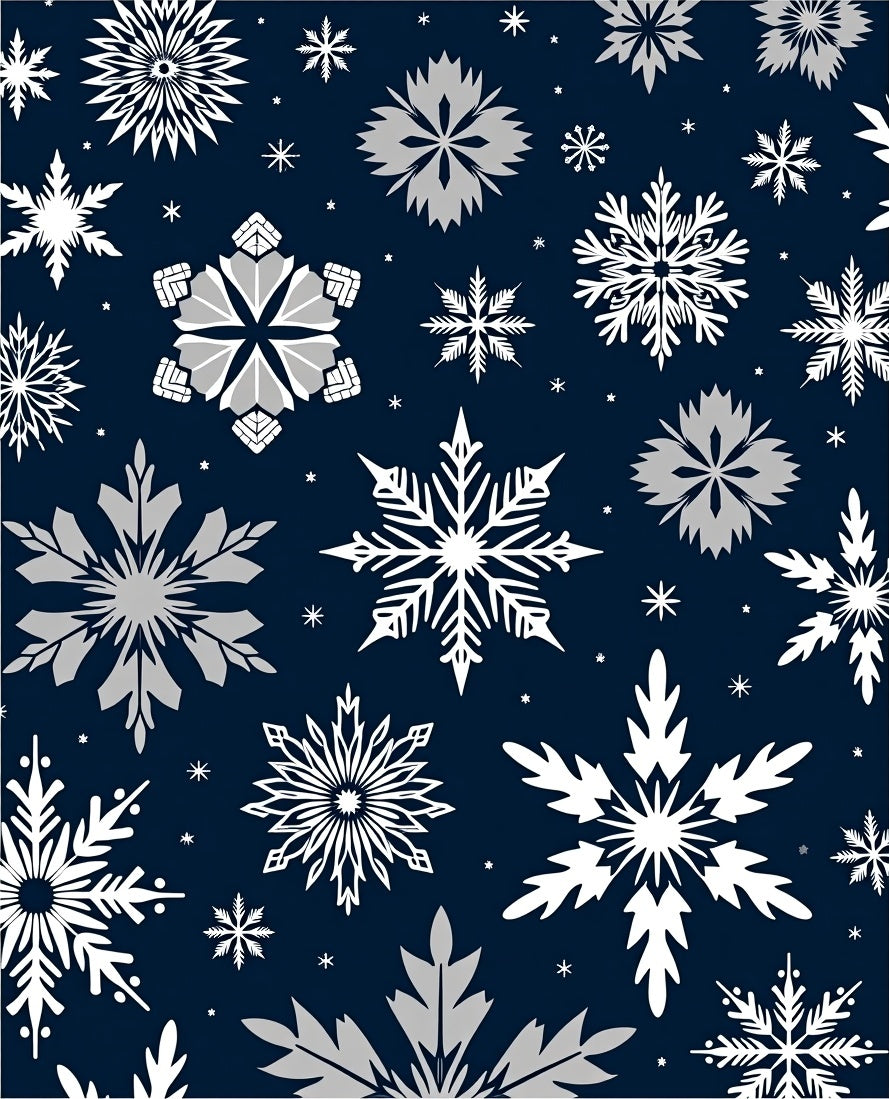 Deep Blue Snowflake Collage Rug