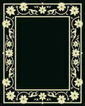 Cream Floral Vine Border Rug