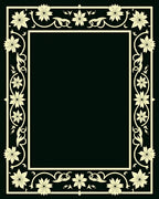 Cream Floral Vine Border Rug