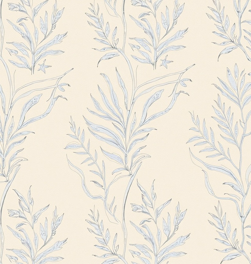 Pale Blue Botanical Willow Vines Rug