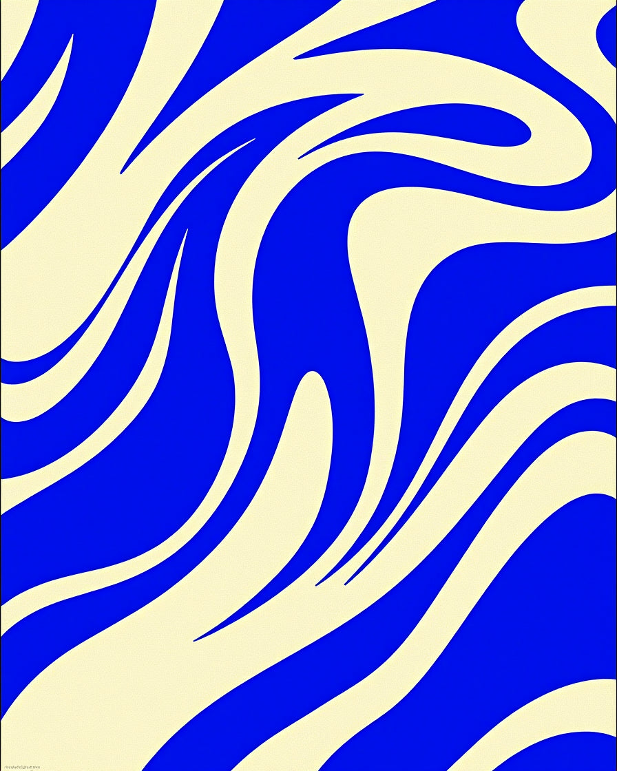 Vibrant Swirl Blue Cream Ribbon Rug