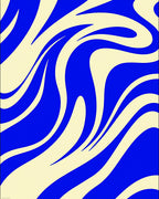 Vibrant Swirl Blue Cream Ribbon Rug