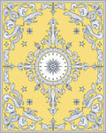 Gilded Yellow Ornate Medallion Rug