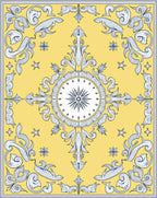 Gilded Yellow Ornate Medallion Rug