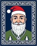Midnight Blue Santa Claus Illustration Rug