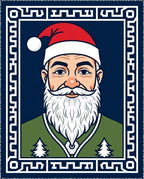 Midnight Blue Santa Claus Illustration Rug