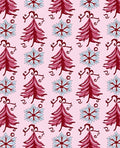 Crimson Fir Snow Flake Swirls Rug