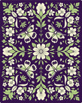 Vibrant Plum Butterfly Garden Floral Rug