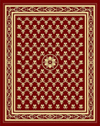 Crimson Gold Intricate Floral Medallion Rug