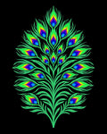 Vibrant Emerald Peacock Feather Bloom Rug