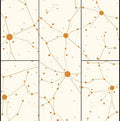 Golden Circular Network Connective Rug