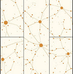 Golden Circular Network Connective Rug