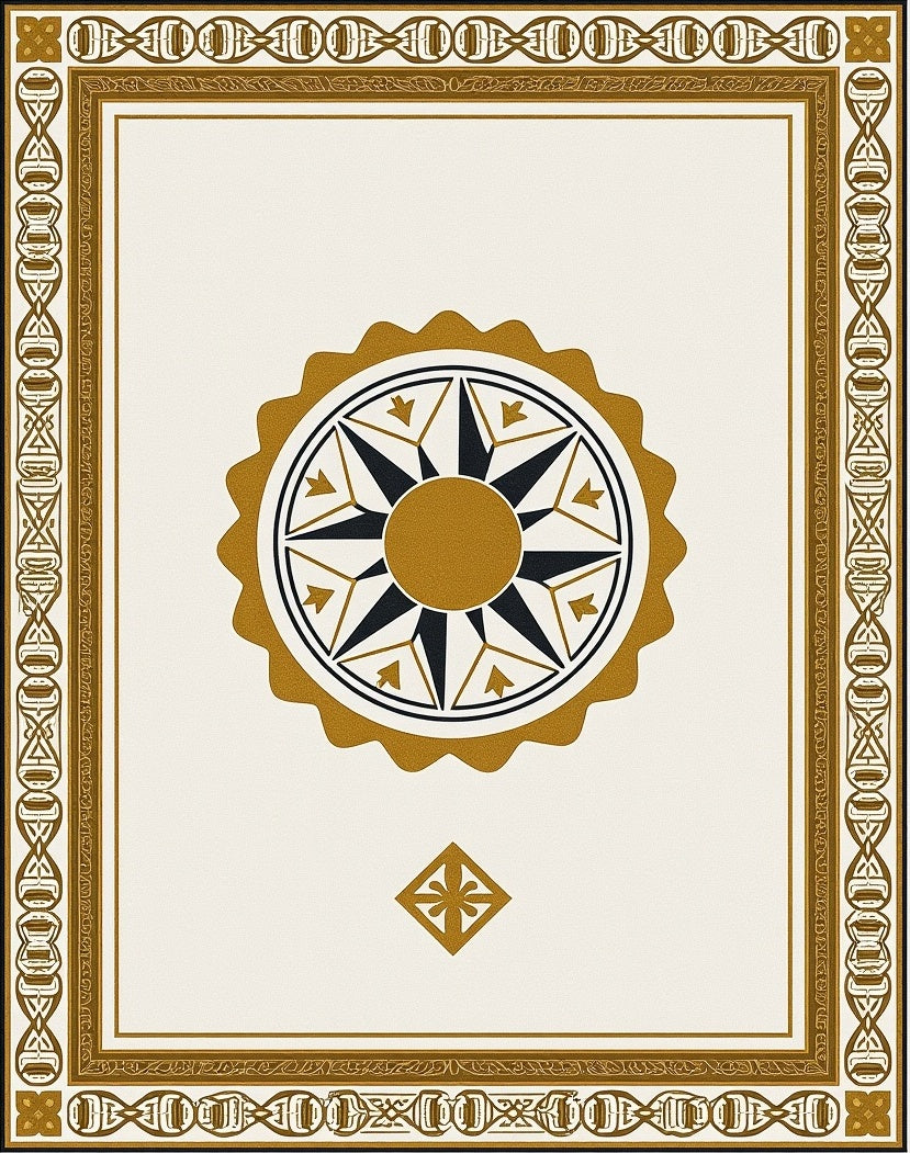 Gold and Black Starburst Medallion Rug