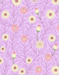 Pastel Lilac Floral Garden Swirls Rug