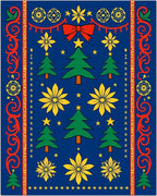 Festive Green Christmas Tree Collection Rug