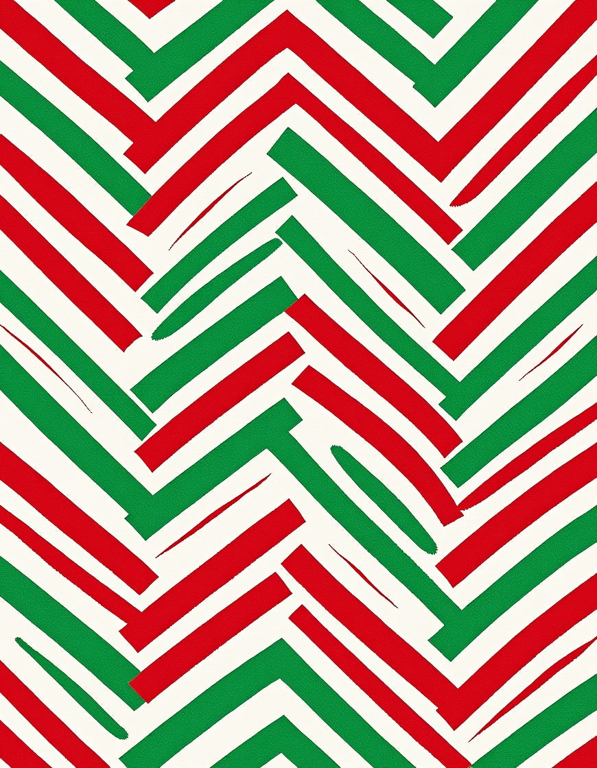 Bold Red Green Chevron Zigzag Rug