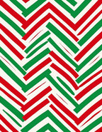 Bold Red Green Chevron Zigzag Rug