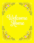 Golden Yellow Floral Corner Accents Rug