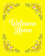 Golden Yellow Floral Corner Accents Rug