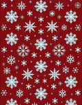 Red Background Snowflake Scatter Rug