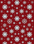 Red Background Snowflake Scatter Rug