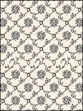 Ornate Black Vine Medallion Cream Layout Rug
