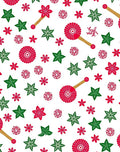 Red Green Poinsettia Star Scatter Rug