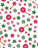 Red Green Poinsettia Star Scatter Rug