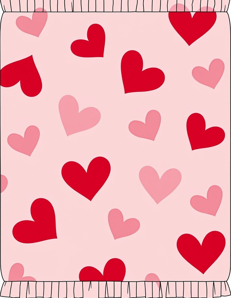 Pink Red Heart Medley Rug