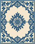 Navy Blue Ornate Floral Splendor Rug