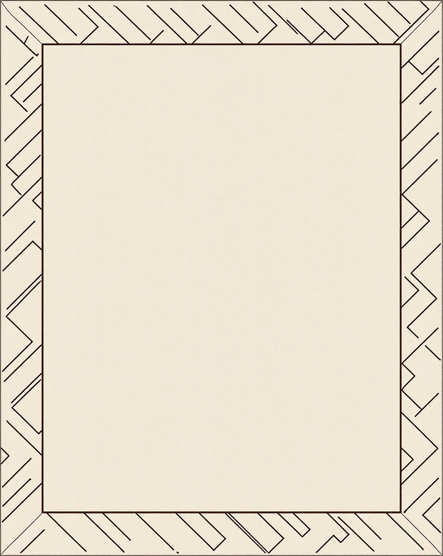 Modern Cream Geometric Edge Rug