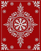 Crimson White Mandala Floral Layout Rug