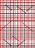 Bold Red Black Grid Lines Rug