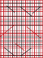 Bold Red Black Grid Lines Rug