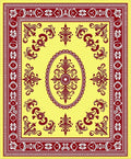 Crimson Floral Medallion Yellow Rug