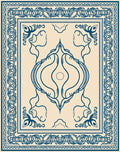 Classic Blue Ivory Symmetry Rug
