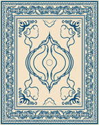 Classic Blue Ivory Symmetry Rug
