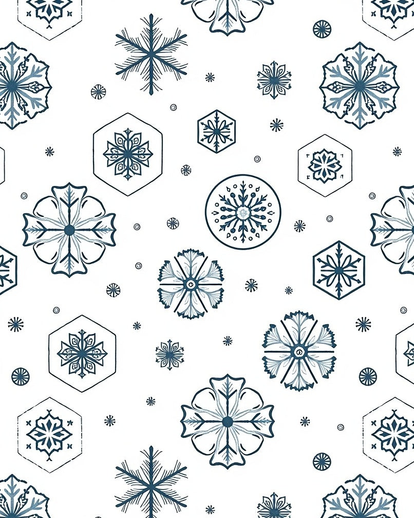 Winter Snowflakes Geometric Medallion Rug