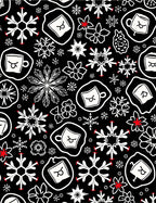 Winter Snowflakes and Coffee Cups Rug