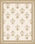 Antique Beige Floral Boteh Rug