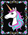 Pink Turquoise Unicorn Magical Stars Rug