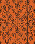 Orange Floral Art Nouveau Silhouette Rug