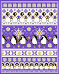 Whimsical Penguin Purple Snowflakes Rug