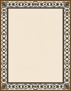 Elegant Ivory Brown Floral Border Rug
