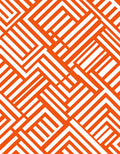 Orange White Intersecting Lines Rug
