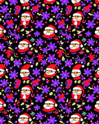 Jolly Santa Claus Purple Starburst Rug