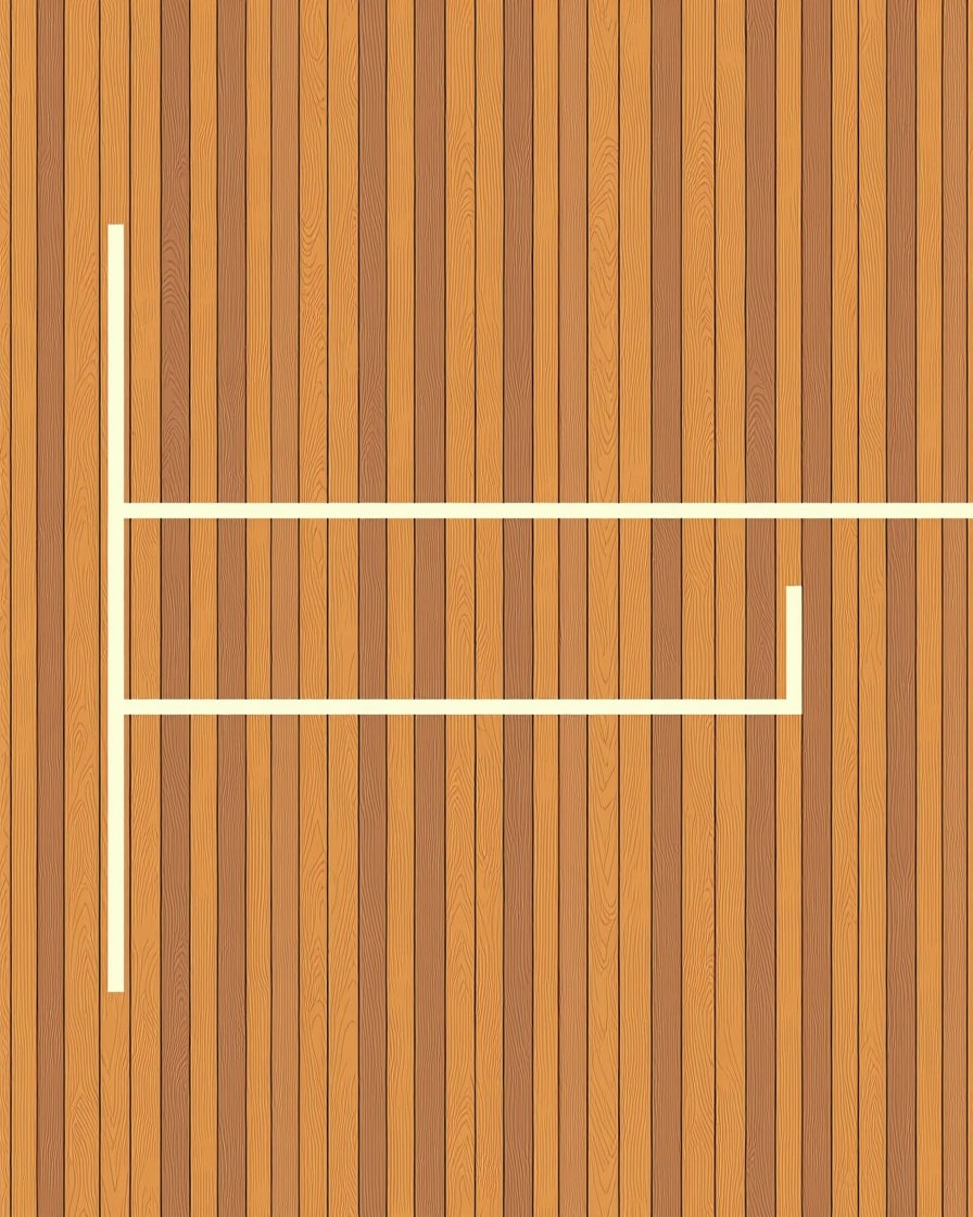 Warm Wood Grain Line Accent Rug