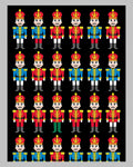 Red Blue Golden Guard Soldiers Rug